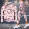 2024 New Hello Kitty 3D Hoodie Women's Hoodie Leggings Suit Stitch Yoga Pants Sweatpants Fashion Sports Suit Disney Yoga Suit